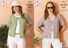 Load image into Gallery viewer, King Cole Knitting Pattern Ladies Double Knit V Neck &amp; Round Neck Cardigan 6302
