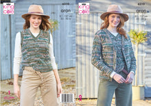 Load image into Gallery viewer, King Cole Ladies Knitting Pattern Aran Cardigan &amp; Tank Top 6310