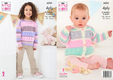 Load image into Gallery viewer, King Cole Knitting Pattern Babies &amp; Kids 4Ply Sweater &amp; Cardigan 6325