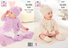 Load image into Gallery viewer, King Cole Double Knitting Pattern Babies Coat,Cardigan,Hats,Bootees &amp; Blanket (6327)