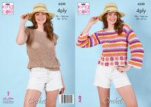 Load image into Gallery viewer, King Cole Crochet Pattern 4Ply Women’s Sweater &amp; Top (6330)