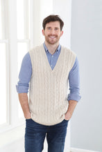 Load image into Gallery viewer, King Cole Aran Knitting Pattern Unisex Slipover &amp; Sweater 6339