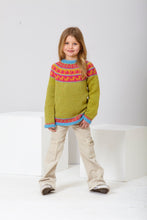 Load image into Gallery viewer, King Cole Double Knitting Pattern Girls Fairisle Sweaters 6343