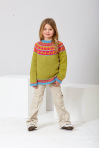King Cole Double Knitting Pattern Girls Fairisle Sweaters 6343
