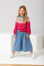 Load image into Gallery viewer, King Cole Double Knitting Pattern Girls Fairisle Sweaters 6343