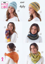 Load image into Gallery viewer, King Cole Knitting &amp; Crochet Pattern 4Ply Women’s Accessories 6347