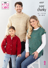 Load image into Gallery viewer, King Cole Knitting Pattern Super Chunky Kids &amp; Adults Sweater, Cardigan &amp; Top (6357)