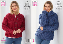 Load image into Gallery viewer, King Cole Knitting Pattern Super Chunky Women’s Sweater &amp; Cardigan (6361)