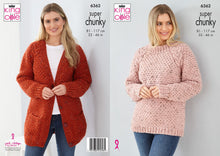 Load image into Gallery viewer, King Cole Knitting Pattern Super Chunky Women’s Sweater &amp; Cardigan (6362)