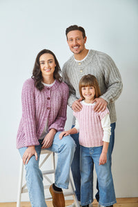 King Cole Knitting Pattern Chunky Knit Ladies Mens Kids Jumper Top and Cardigan (6375)