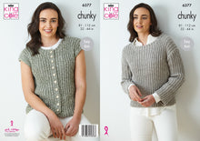 Load image into Gallery viewer, King Cole Knitting Pattern 6377 Chunky Ladies Button Up Sweater &amp; Waistcoat