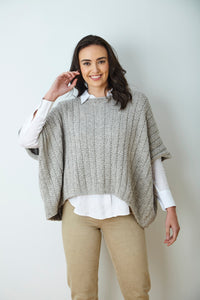 King Cole 6378 Knitting Pattern Chunky Ladies Cape Top & Cable Sweater