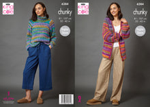 Load image into Gallery viewer, King Cole Chunky Knitting Pattern Women’s Sweater &amp; Cardigan 6384