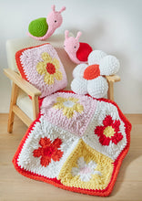 Load image into Gallery viewer, King Cole Crochet Pattern for Flower Cushions Blanket &amp; Snail Toy 6389