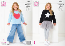 Load image into Gallery viewer, King Cole Knitting Pattern for Girls Heart &amp; Star Sweaters 6392