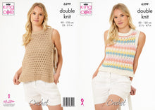 Load image into Gallery viewer, King Cole Crochet Pattern Ladies Tank Tops (6399)