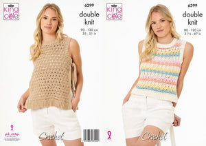 King Cole Crochet Pattern Ladies Tank Tops (6399)
