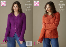 Load image into Gallery viewer, King Cole Double Knitting Pattern DK Ladies Sweater &amp; Cardigan (6470)