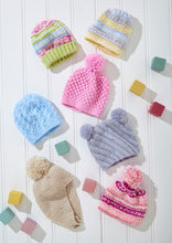 Load image into Gallery viewer, King Cole Babies &amp; Premature Baby Hats DK Knitting Pattern (6520)