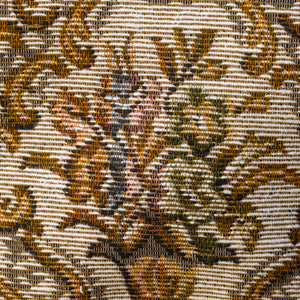 Traditional Floral Napery with Lace Trim - Arm Caps Chair Back or Seat Cover
