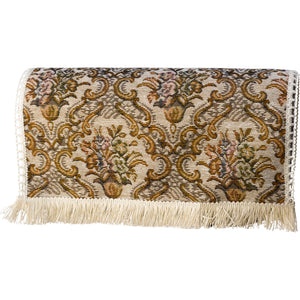 Traditional Floral Napery with Lace Trim - Arm Caps Chair Back or Seat Cover