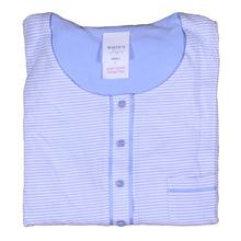 Load image into Gallery viewer, Ladies Jersey Cotton Pyjamas - Striped Top &amp; Plain PJ Bottoms (Blue or Pink)