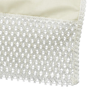 Cotton Round Arm Caps & Chair Backs Set with Lace Trim