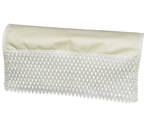 Cotton Round Arm Caps & Chair Backs Set with Lace Trim
