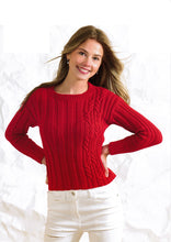 Load image into Gallery viewer, Wendy Women’s Double Knitting Pattern – Cable Knit Sweater (7021)