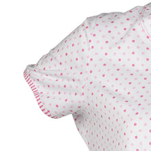 Load image into Gallery viewer, Ladies Short Sleeved Polka Dot Nightie with Striped Trim (Blue or Pink)