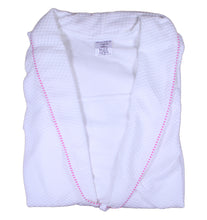 Load image into Gallery viewer, Ladies Lightweight Waffle Dressing Gown S - XL (White with Blue or Pink Trim)