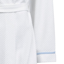 Load image into Gallery viewer, Ladies Lightweight Waffle Dressing Gown S - XL (White with Blue or Pink Trim)