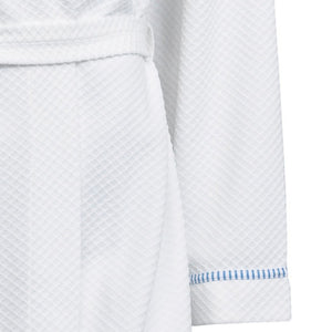 Ladies Lightweight Waffle Dressing Gown S - XL (White with Blue or Pink Trim)