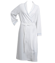 Load image into Gallery viewer, Ladies Lightweight Waffle Dressing Gown S - XL (White with Blue or Pink Trim)