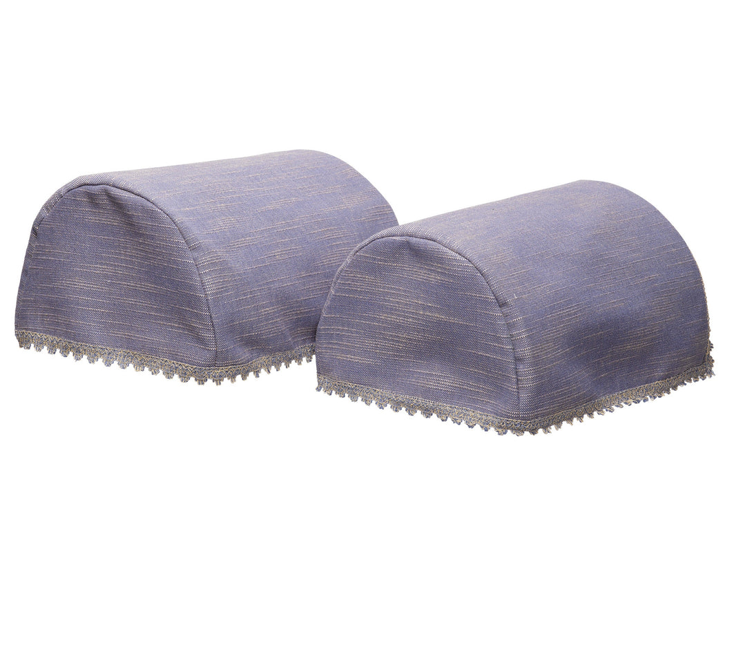 Cotton Mix Round Arm Caps or Chair Backs (Blue Gold)