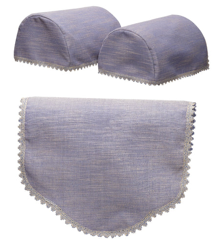 Cotton Mix Round Arm Caps or Chair Backs (Blue Gold)