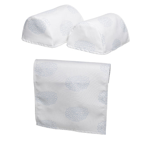 Floral Round Arm Caps or Chair Back (Duck Egg)
