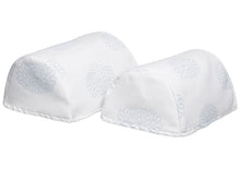 Load image into Gallery viewer, Floral Linen Mix Arm Caps &amp; Chair Backs Set (Duck Egg)