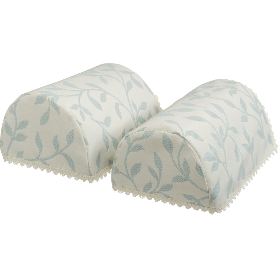 Floral Leaf Round Arm Caps or Chair Back (Blue, Grey or Natural)
