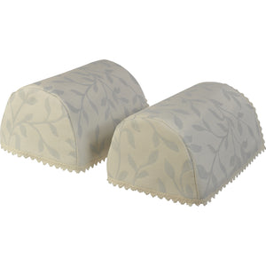 Floral Leaf Round Arm Caps or Chair Back (Blue, Grey or Natural)