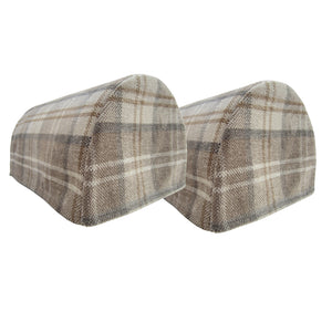 Balmoral Check Chenille Round Arm Caps or Chair Backs (Various Colours)