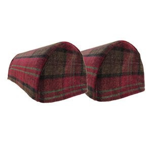 Balmoral Check Chenille Round Arm Caps or Chair Backs (Various Colours)