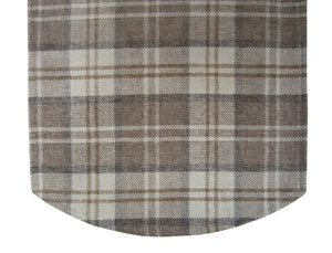 Balmoral Check Chenille Round Arm Caps or Chair Backs (Various Colours)