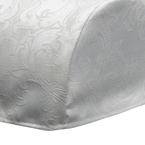 Jacquard Damask Round Arm Caps & Chair Back Set (Cream)