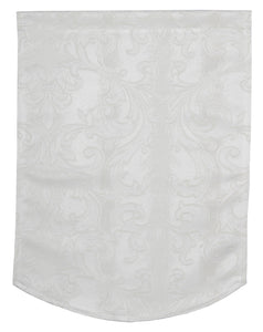 Jacquard Damask Round Arm Caps & Chair Back Set (Cream)