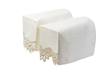 Load image into Gallery viewer, Decorative Macrame Arm Caps or Chair Backs with Floral Trim (Cream or White)
