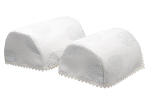 Water Lily Arm Cap Pair & Chair Back Set with Braided Edge (Duck Egg)