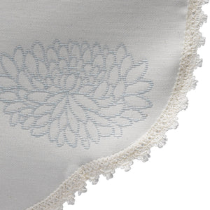 Water Lily Arm Cap Pair & Chair Back Set with Braided Edge (Duck Egg)