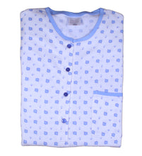 Load image into Gallery viewer, Ladies 100% Cotton Leaf &amp; Polka Dot Pattern Pyjamas Set S - XL (Blue or Pink)