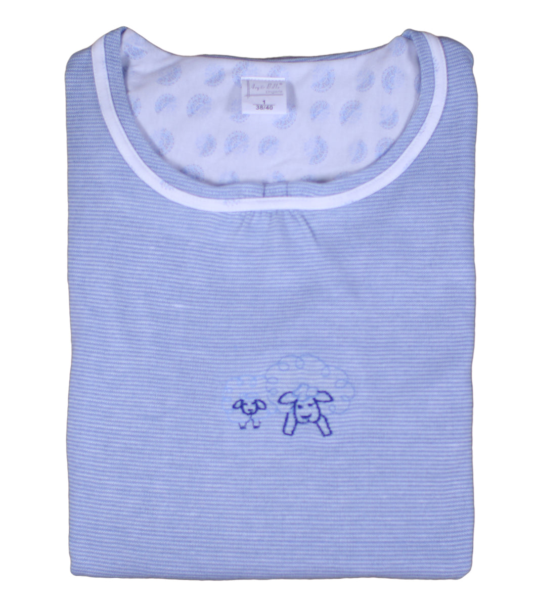 Ladies 100% Jersey Cotton Sheep Pyjamas Set (Blue or Grey)